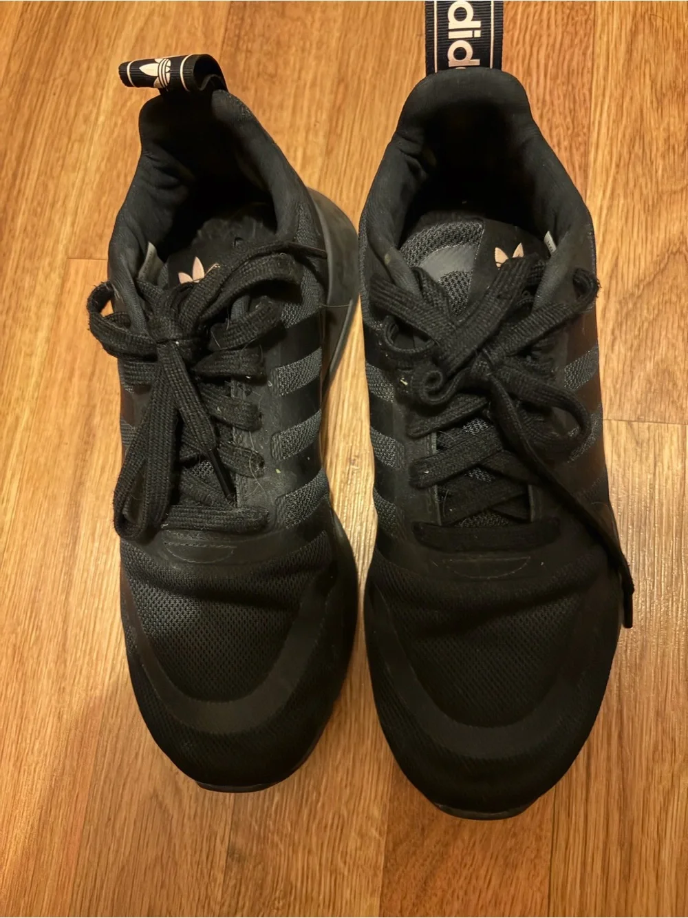 adidas Men's Black Athletic Sneakers with Logo Heel Tab